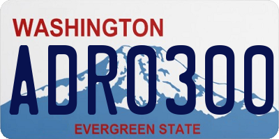 WA license plate ADR0300
