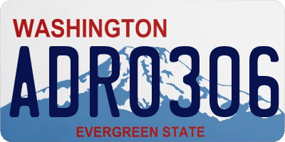 WA license plate ADR0306