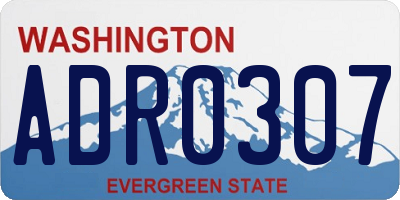 WA license plate ADR0307