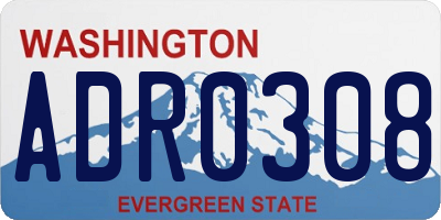WA license plate ADR0308