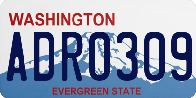 WA license plate ADR0309