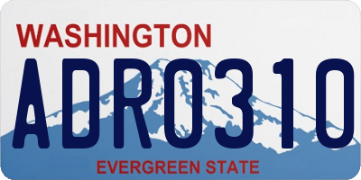 WA license plate ADR0310