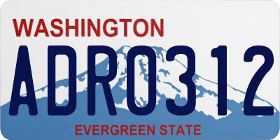 WA license plate ADR0312