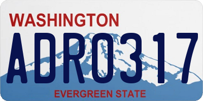 WA license plate ADR0317