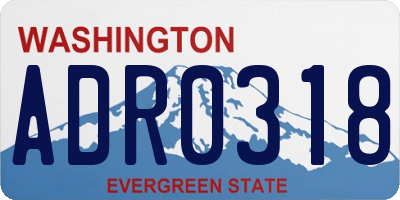 WA license plate ADR0318