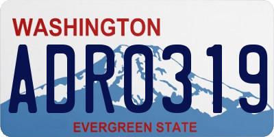 WA license plate ADR0319