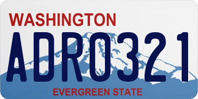 WA license plate ADR0321