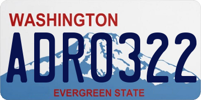 WA license plate ADR0322