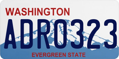WA license plate ADR0323