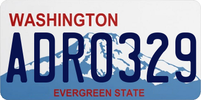 WA license plate ADR0329