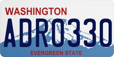 WA license plate ADR0330