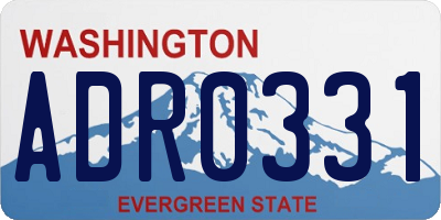 WA license plate ADR0331