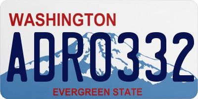 WA license plate ADR0332