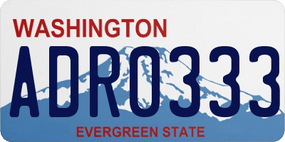 WA license plate ADR0333