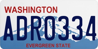WA license plate ADR0334