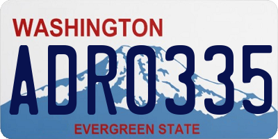 WA license plate ADR0335