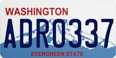 WA license plate ADR0337