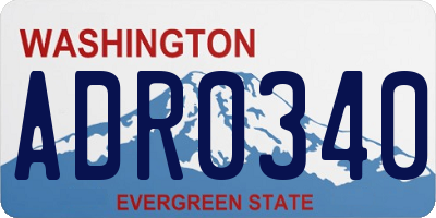 WA license plate ADR0340