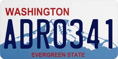 WA license plate ADR0341