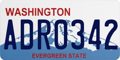 WA license plate ADR0342