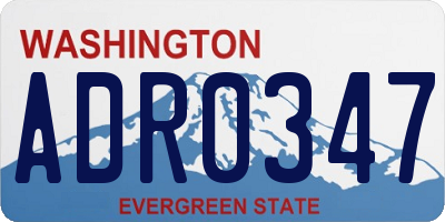 WA license plate ADR0347