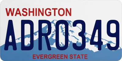 WA license plate ADR0349