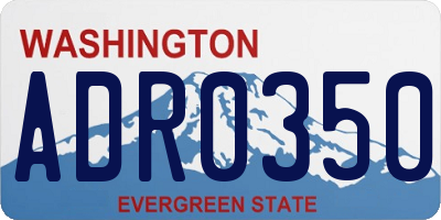 WA license plate ADR0350