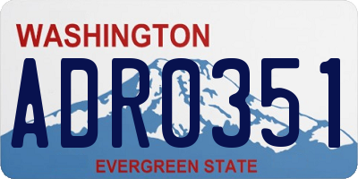WA license plate ADR0351