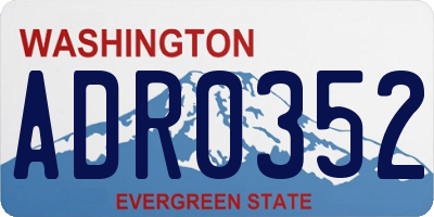 WA license plate ADR0352
