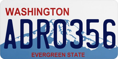 WA license plate ADR0356