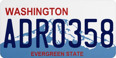 WA license plate ADR0358