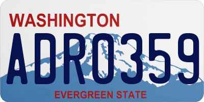 WA license plate ADR0359