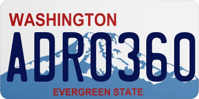 WA license plate ADR0360