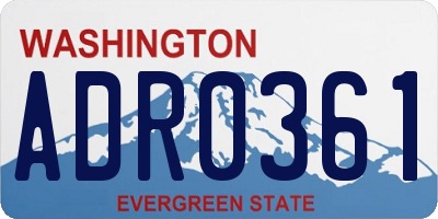 WA license plate ADR0361