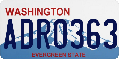 WA license plate ADR0363