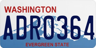 WA license plate ADR0364