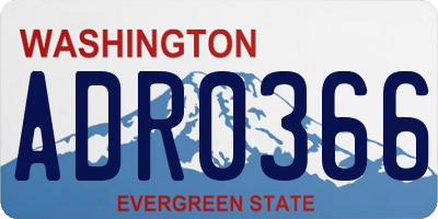 WA license plate ADR0366