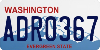 WA license plate ADR0367