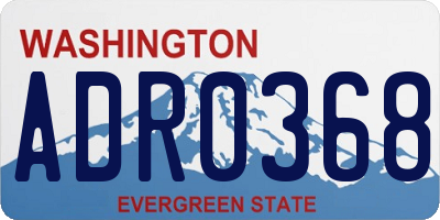 WA license plate ADR0368