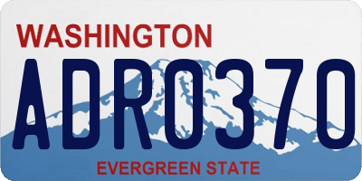 WA license plate ADR0370
