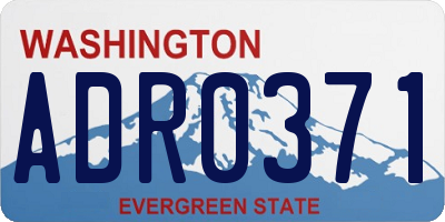WA license plate ADR0371