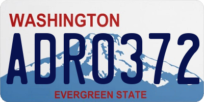 WA license plate ADR0372