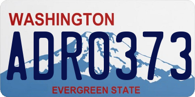 WA license plate ADR0373