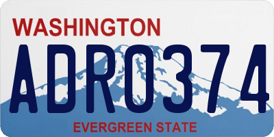 WA license plate ADR0374