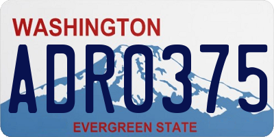 WA license plate ADR0375
