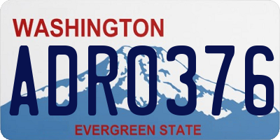 WA license plate ADR0376