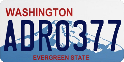 WA license plate ADR0377