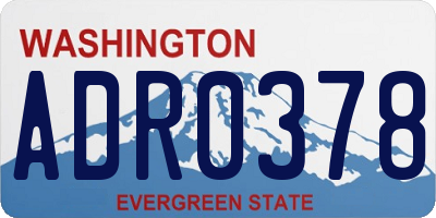 WA license plate ADR0378