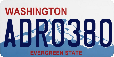 WA license plate ADR0380