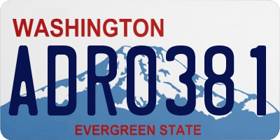 WA license plate ADR0381